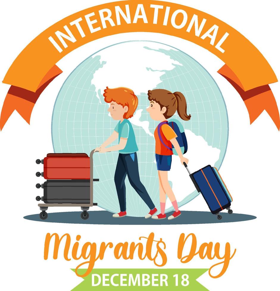 International Migrants Day Banner Design vector