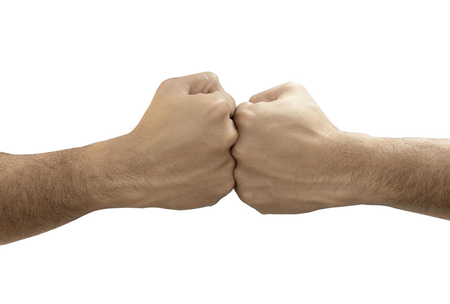 Handful bump isolated on white background photo