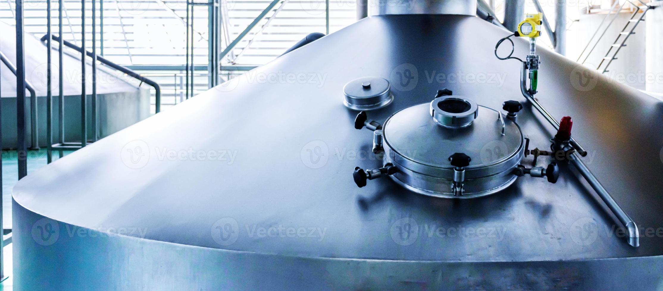 Large beer boiler in the brewery. photo