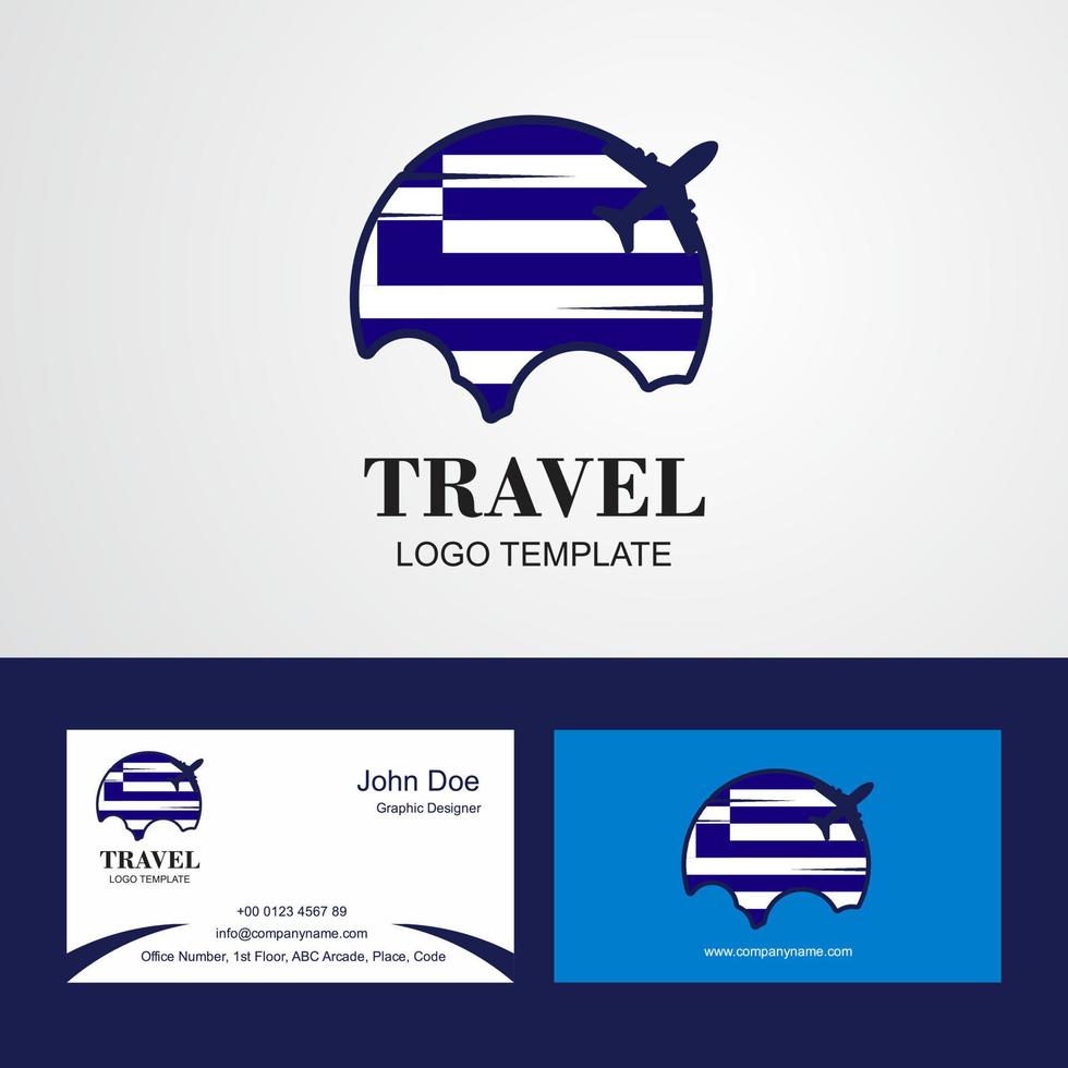 Travel Greece Flag Logo and Visiting Card Design vector