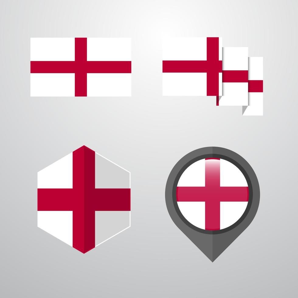 vector de conjunto de diseño de bandera de inglaterra