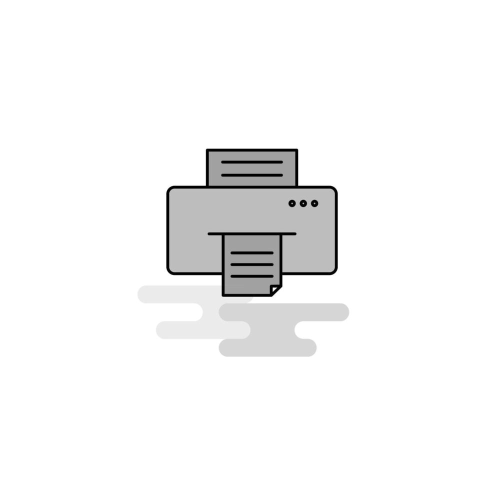 Printer Web Icon Flat Line Filled Gray Icon Vector