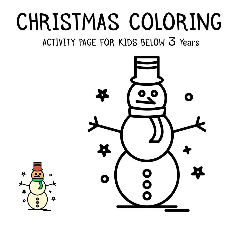 Libro de actividades navideñas para colorear para niños menores de 3 años vector