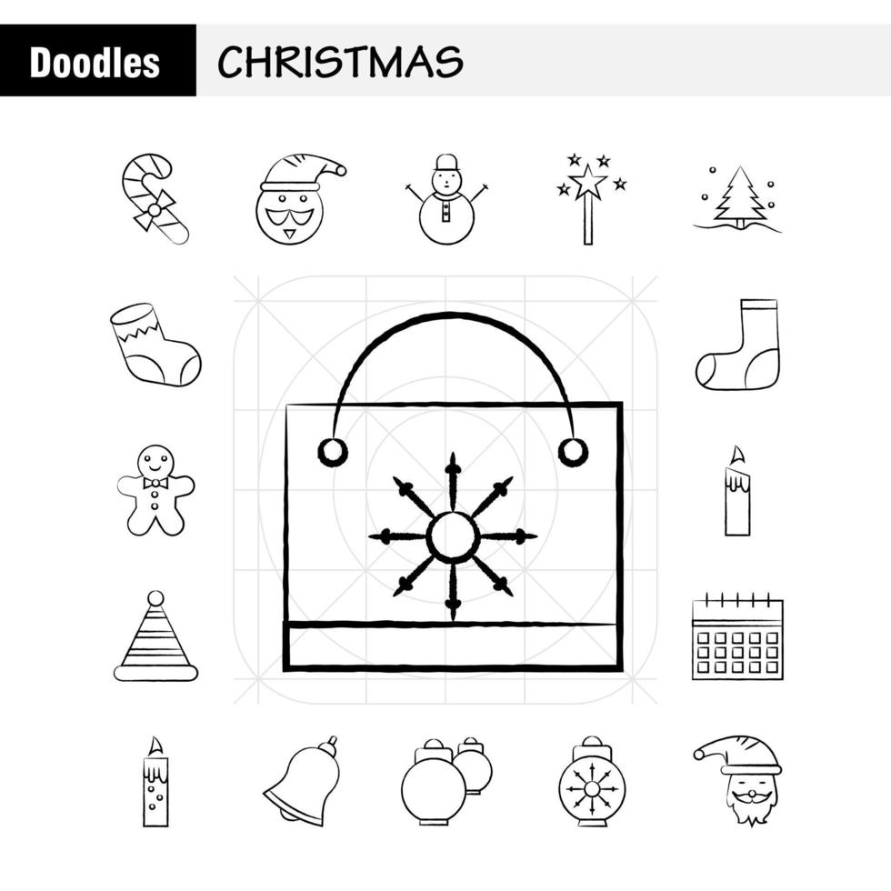 Christmas Hand Drawn Icons Set For Infographics Mobile UXUI Kit And Print Design Include Sale Document File Text Music Sound Media Multimedia Collection Modern Infographic Logo and Pictogr vector