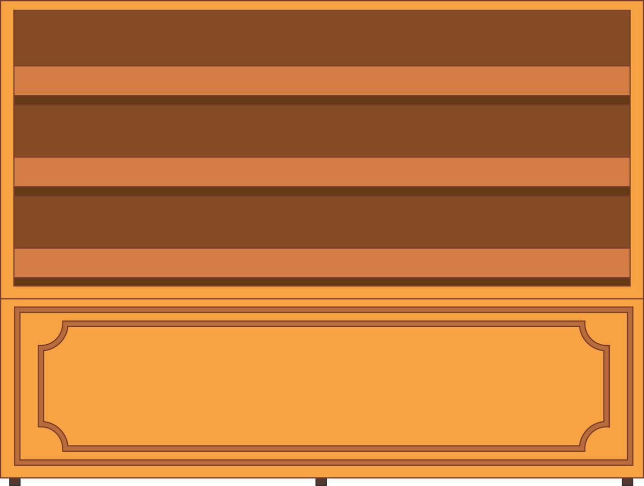 Isolated wood shelf cartoon vector