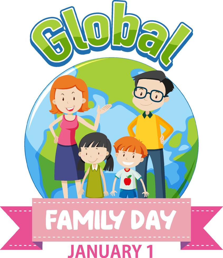 Global Family Day banner design vector