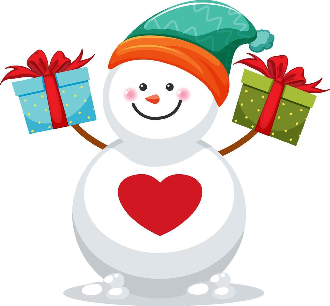 Snowman in Christmas theme vector