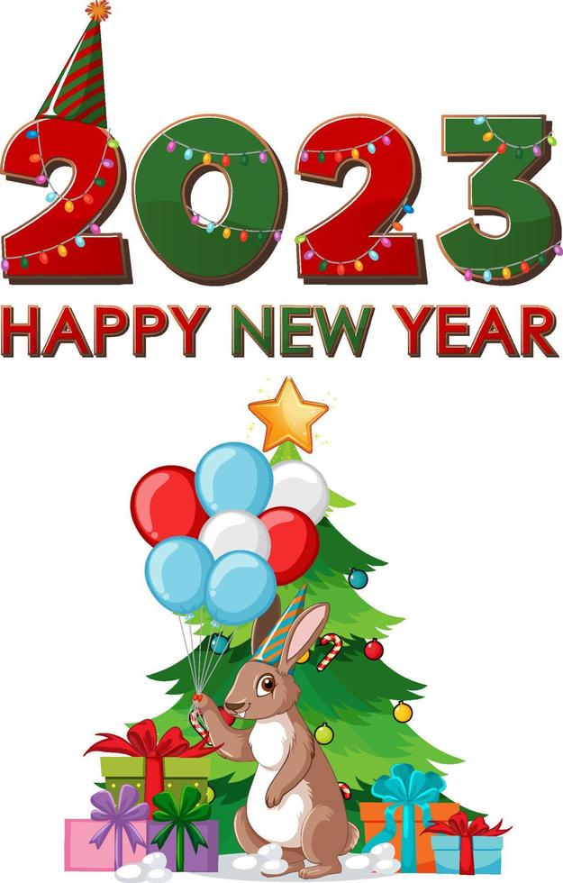 Happy new year 2023 rabbit year vector