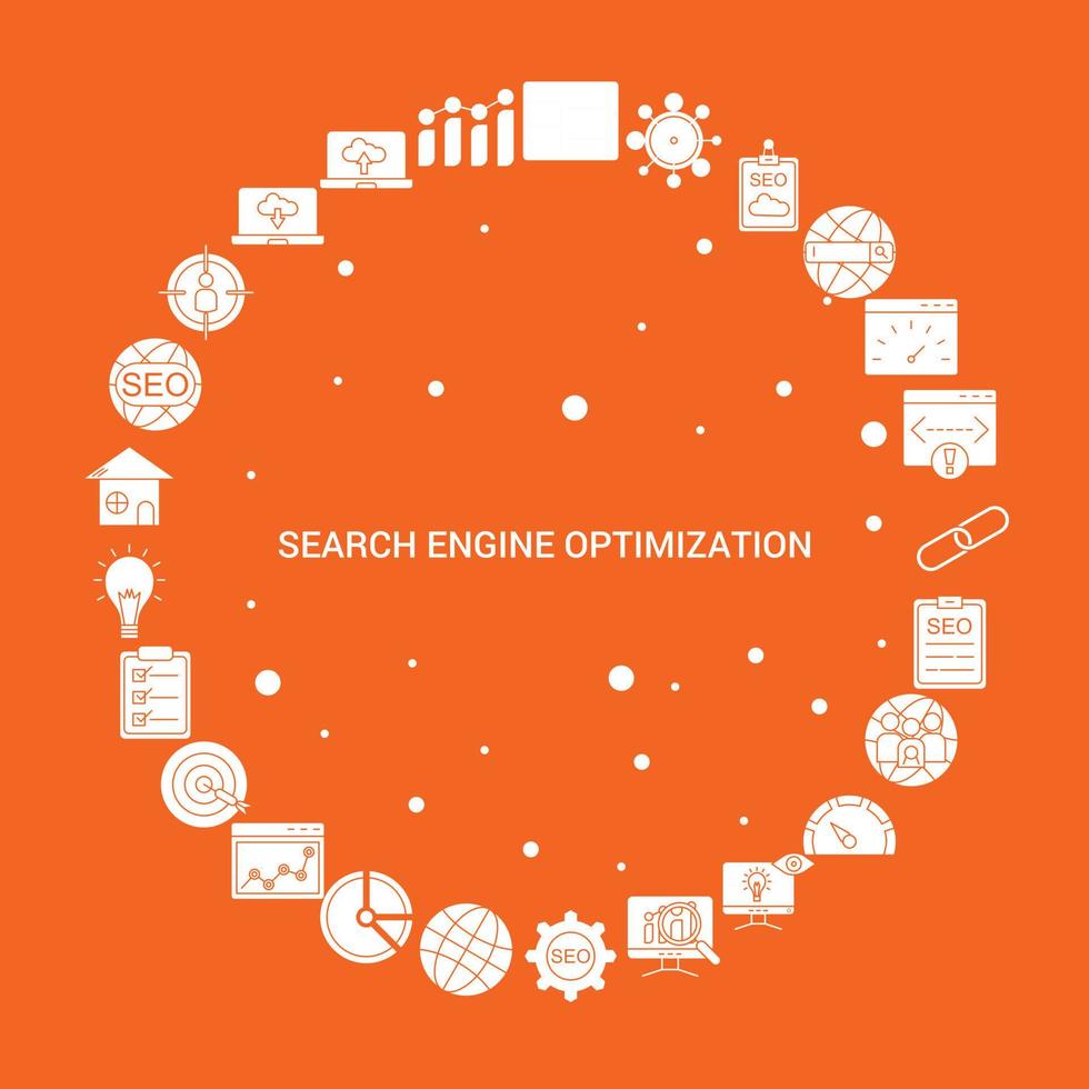 Search Engine Optimization Icon Set Infographic Vector Template