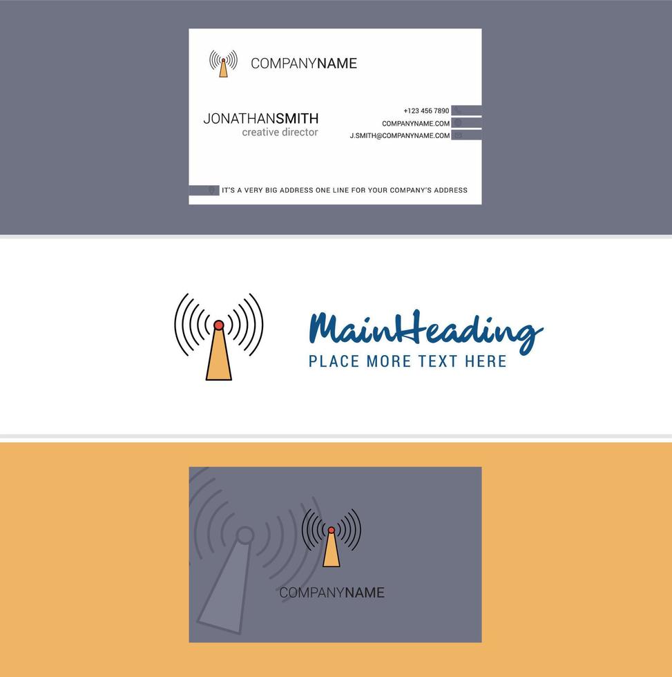 Beautiful Wifi Logo and business card vertical Design Vector