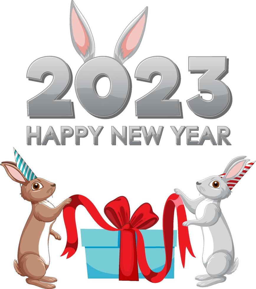 Happy new year 2023 rabbit year vector