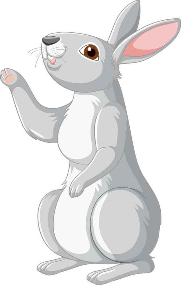 Cute grey rabbit cartoon character vector