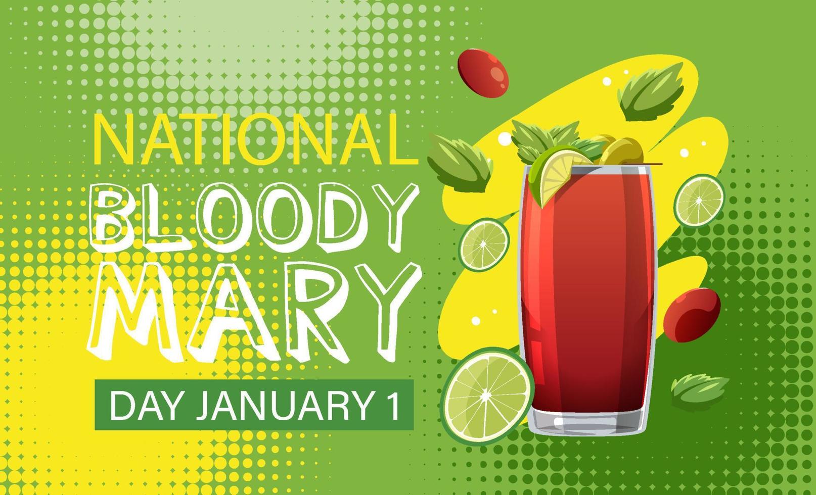 diseño de banner del día nacional de bloody mary vector