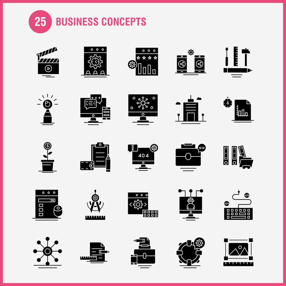 Business Concepts Solid Glyph Icons Set For Infographics Mobile UXUI Kit And Print Design Include Dollar Money Coin Currency Scale Cup Drink Tea Collection Modern Infographic Logo and Pict vector