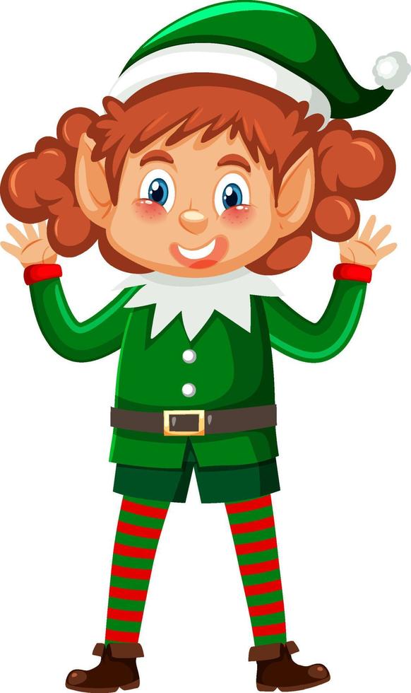 Christmas elf cartoon character vector