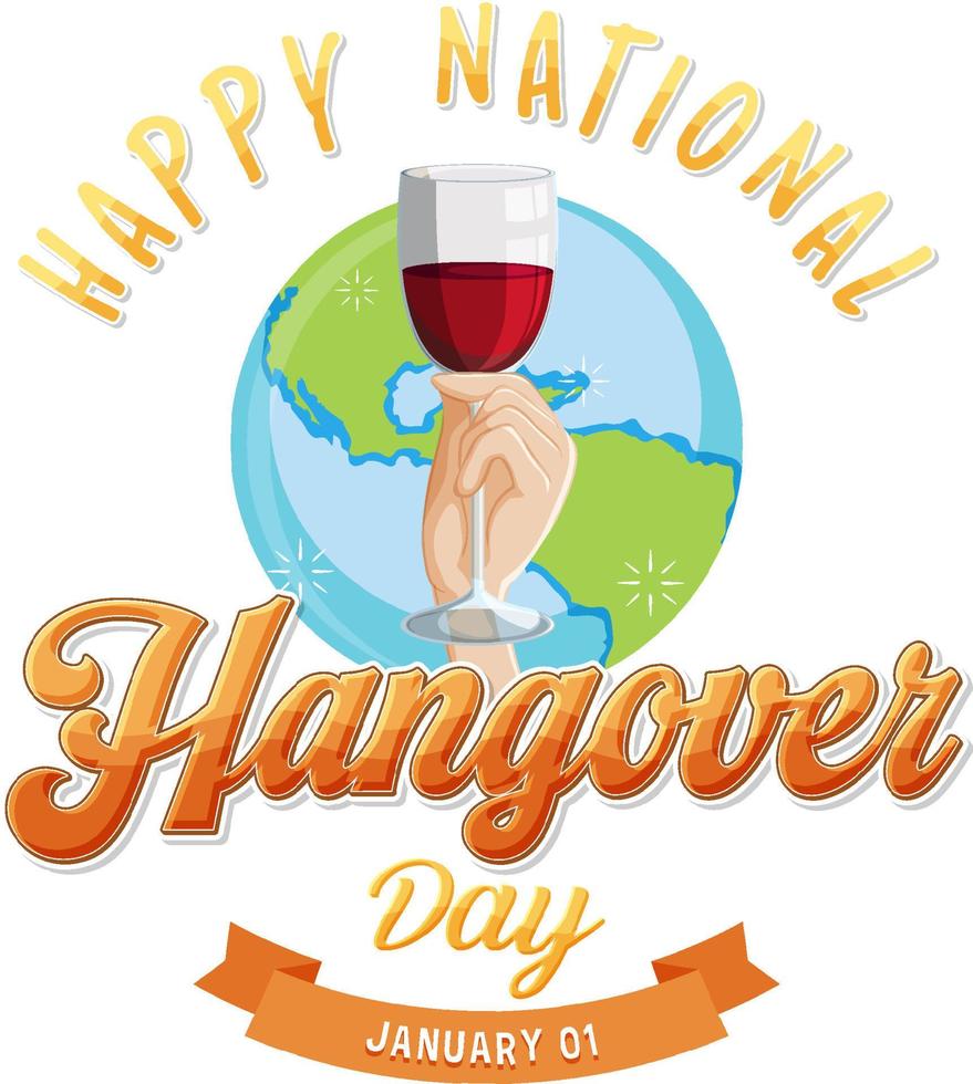 Happy National Hangover Day vector