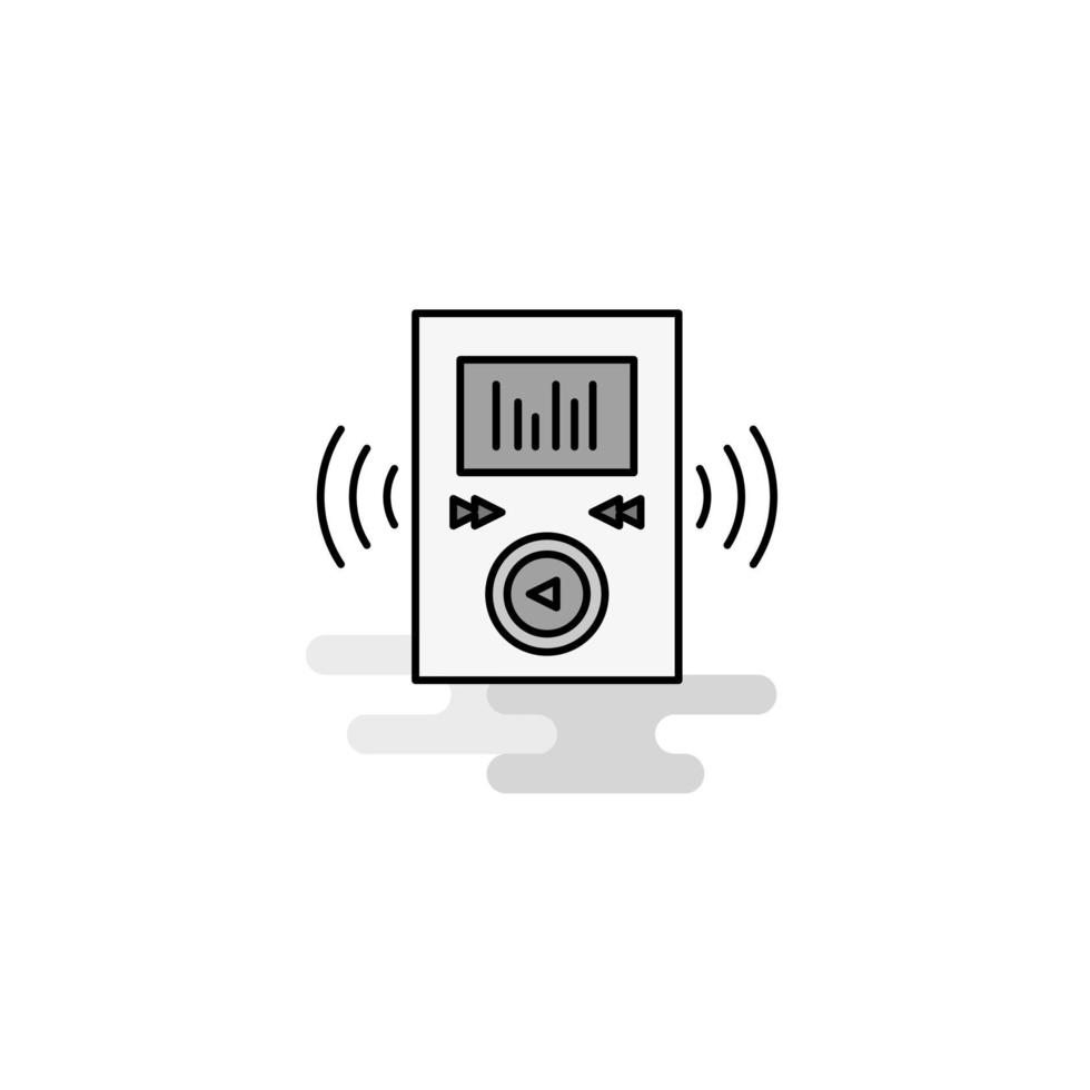 Music player Web Icon Flat Line Filled Gray Icon Vector