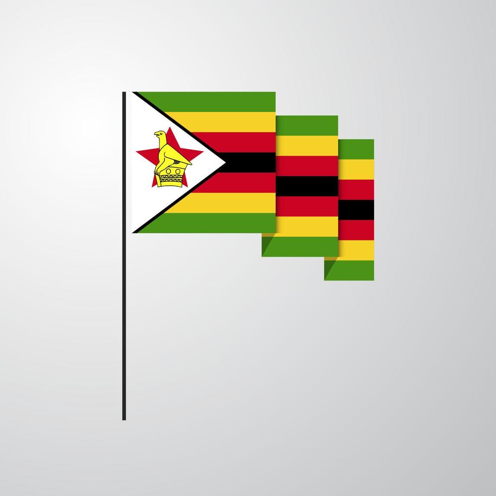 zimbabwe bandera ondeante fondo creativo vector