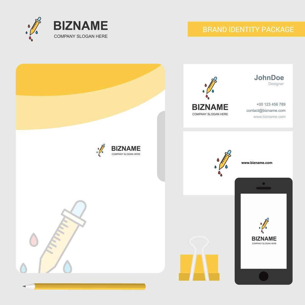 Dropper Business Logo File Cover Visiting Card and Mobile App Design Vector Illustration