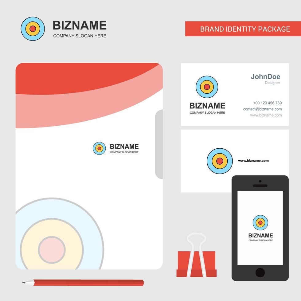 Target Business Logo File Cover Visiting Card and Mobile App Design Vector Illustration