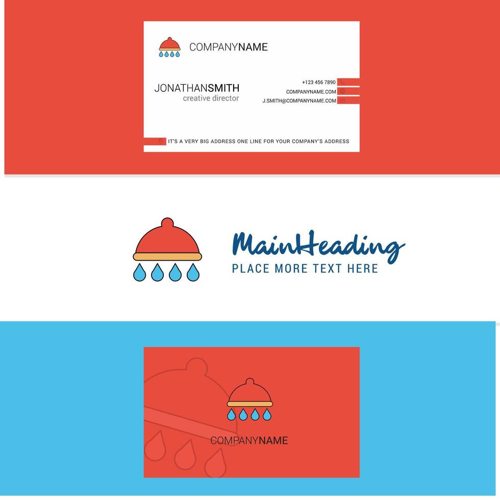 Beautiful Shower Logo and business card vertical Design Vector