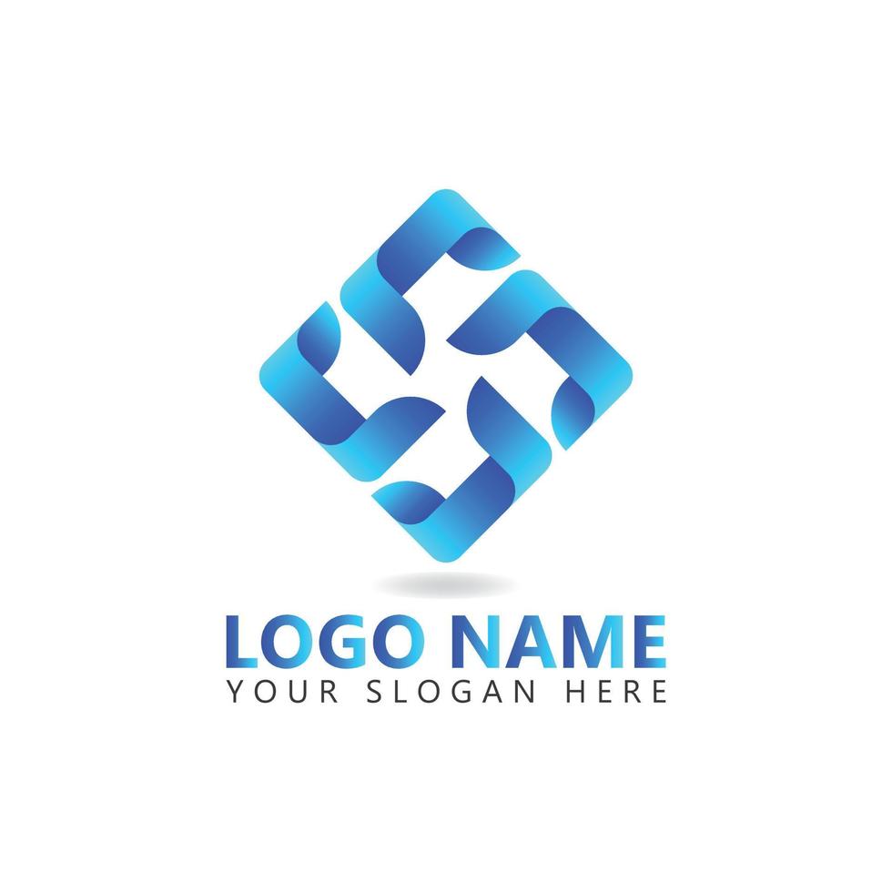 Minimal 3D Square Logo Icon Vector Illustration Template