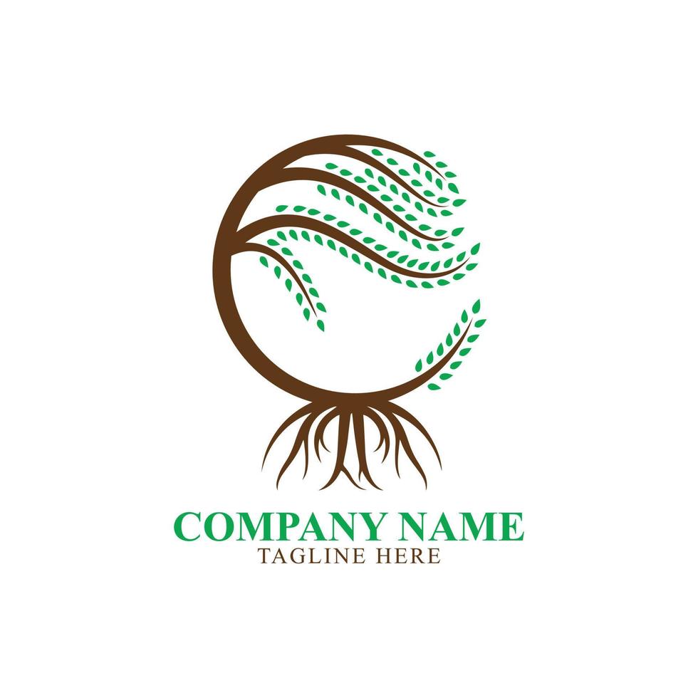 Tree Vector Logo Illustration With Birds