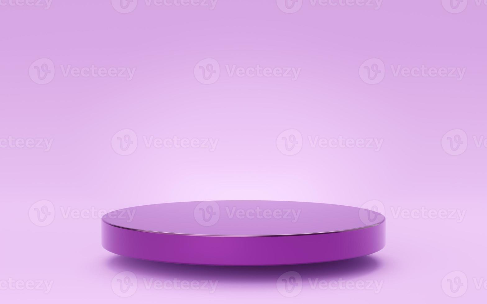 Empty magenta cylinder podium floating on violet background. 3d empty purple pedestal mockup space for display product. Abstract pastel minimal studio geometric object. 3d render illustration. photo