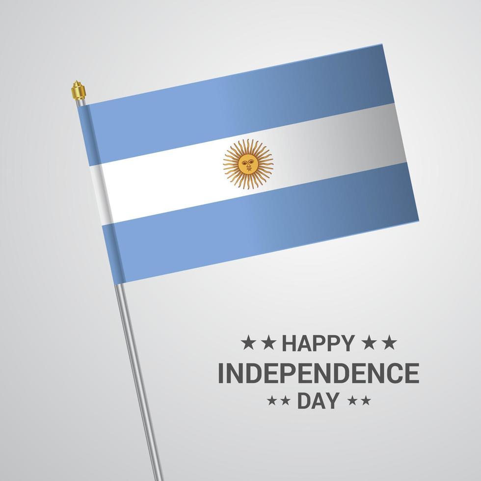 Argentina Independence day typographic design with flag vector