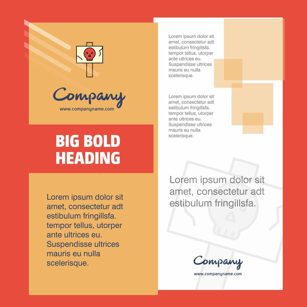 Danger board Company Brochure Title Page Design Company profile annual report presentations leaflet Vector Background