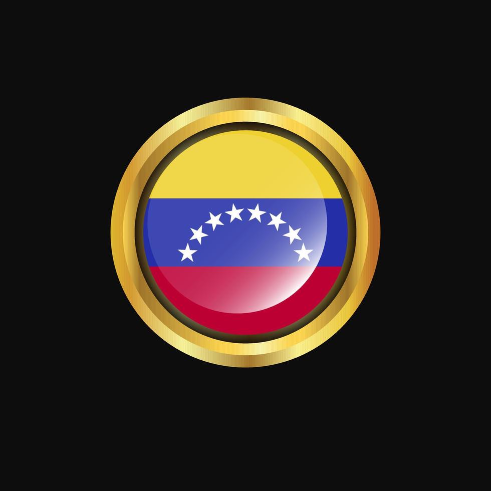 Venezuela flag Golden button vector