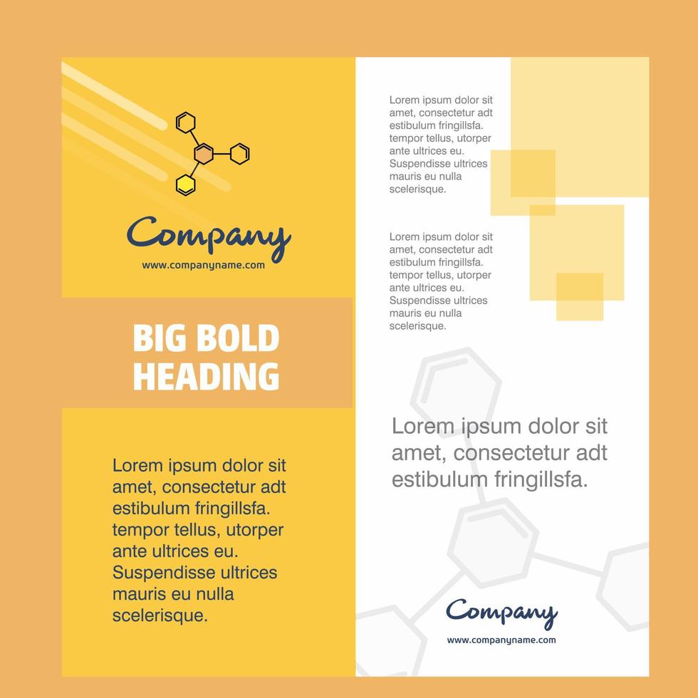 Chemical bonding Company Brochure Title Page Design Company profile annual report presentations leaflet Vector Background