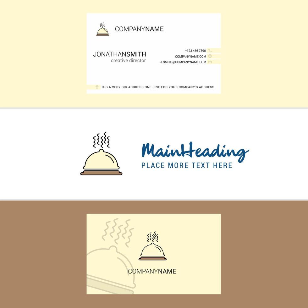 Beautiful Dish Logo and business card vertical Design Vector