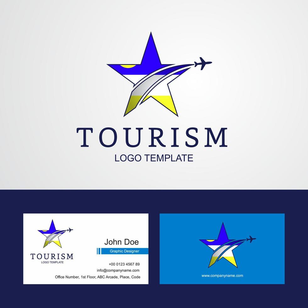 Travel Buryatia flag Creative Star Logo and Business card design vector