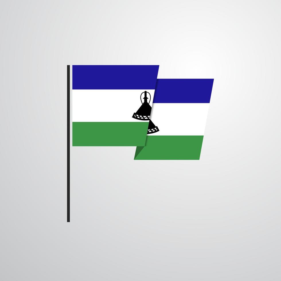 Lesotho waving Flag design vector