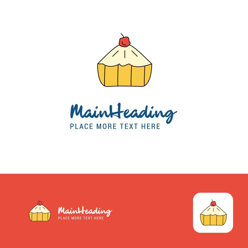 Creative Cake Logo Design Flat color Logo place for Tagline Vector Illustration