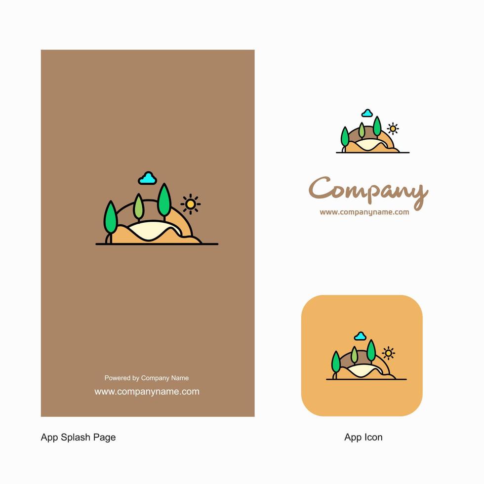 Scenery Company Logo App Icon and Splash Page Design Creative Business App Design Elements vector