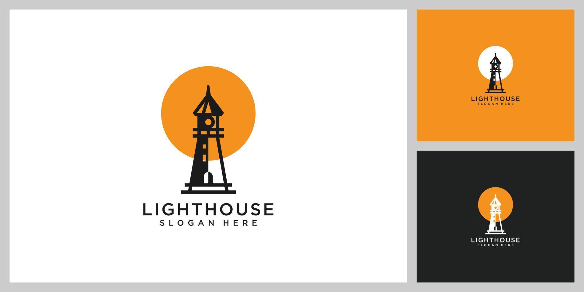 Minimalist line abstract lighthouse logo design vector