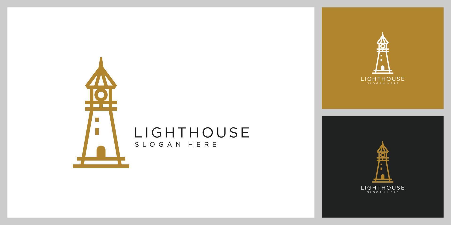 Minimalist line abstract lighthouse logo design vector