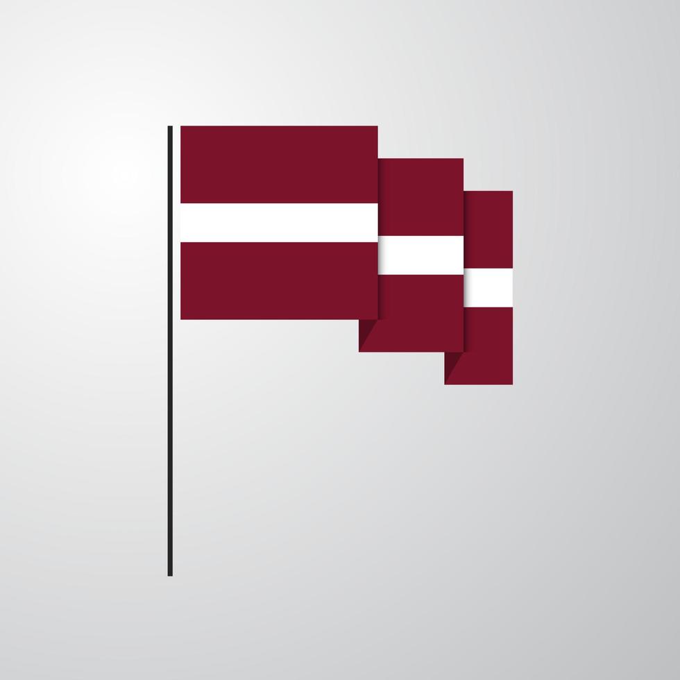fondo creativo de la bandera que agita de letonia vector