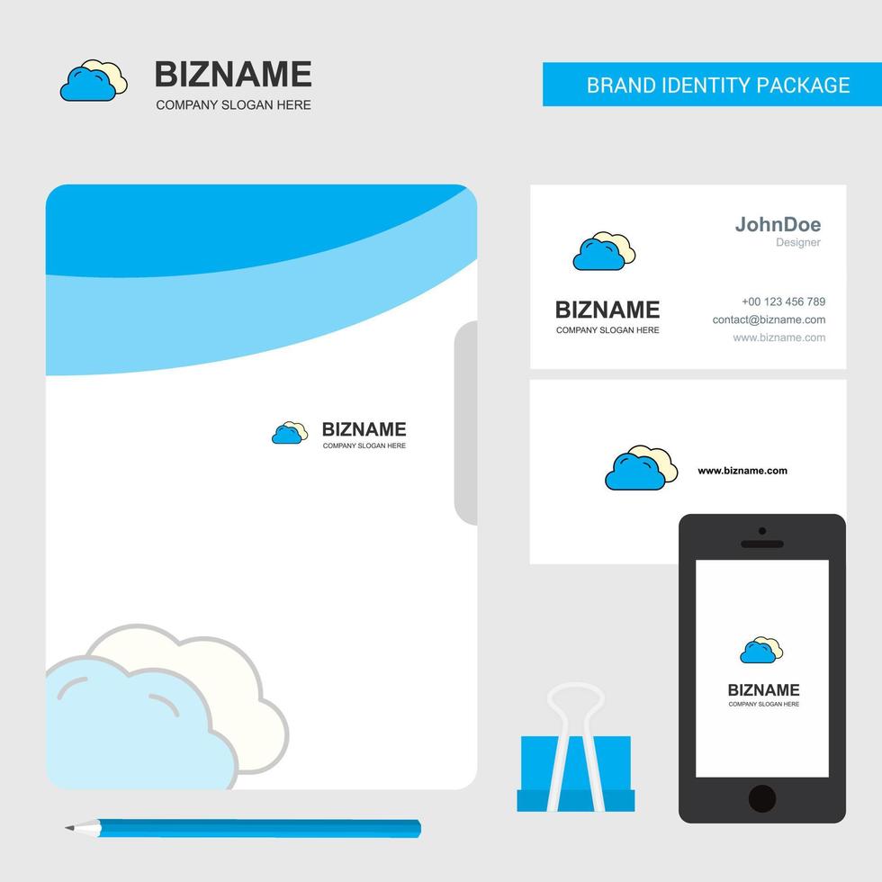 Clouds Business Logo File Cover Visiting Card and Mobile App Design Vector Illustration
