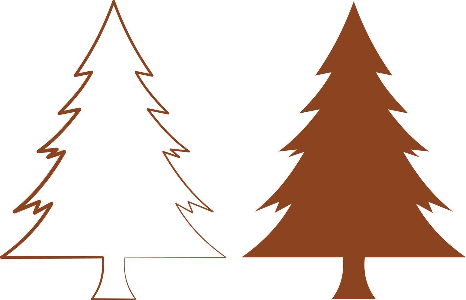 Icono de línea de árbol de Navidad, signo de vector de contorno de coníferas decoradas. árbol de navidad icono símbolo vector