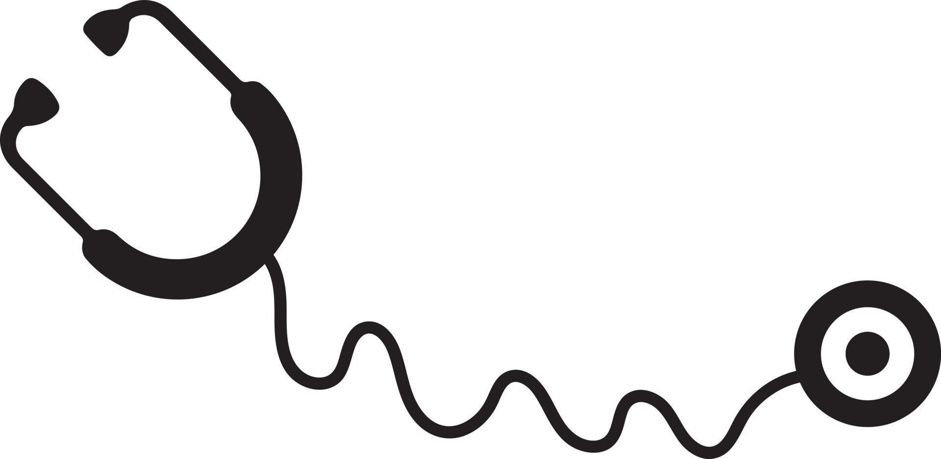 Stethoscope Icon vector symbol for medical doctor and physician. cartoon style heart Stethoscope icon