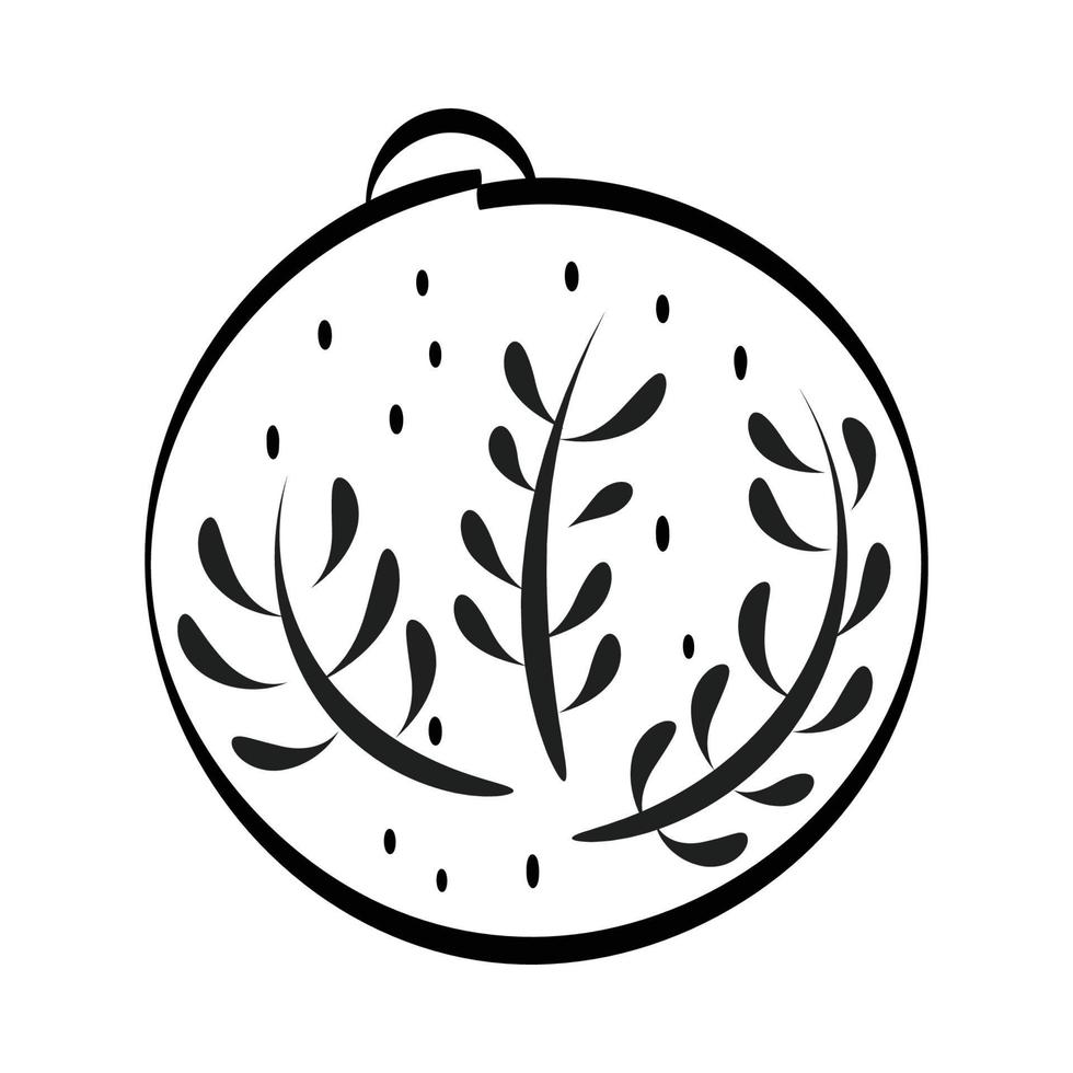 Hand Drawn outline Christmas Illustration. vector