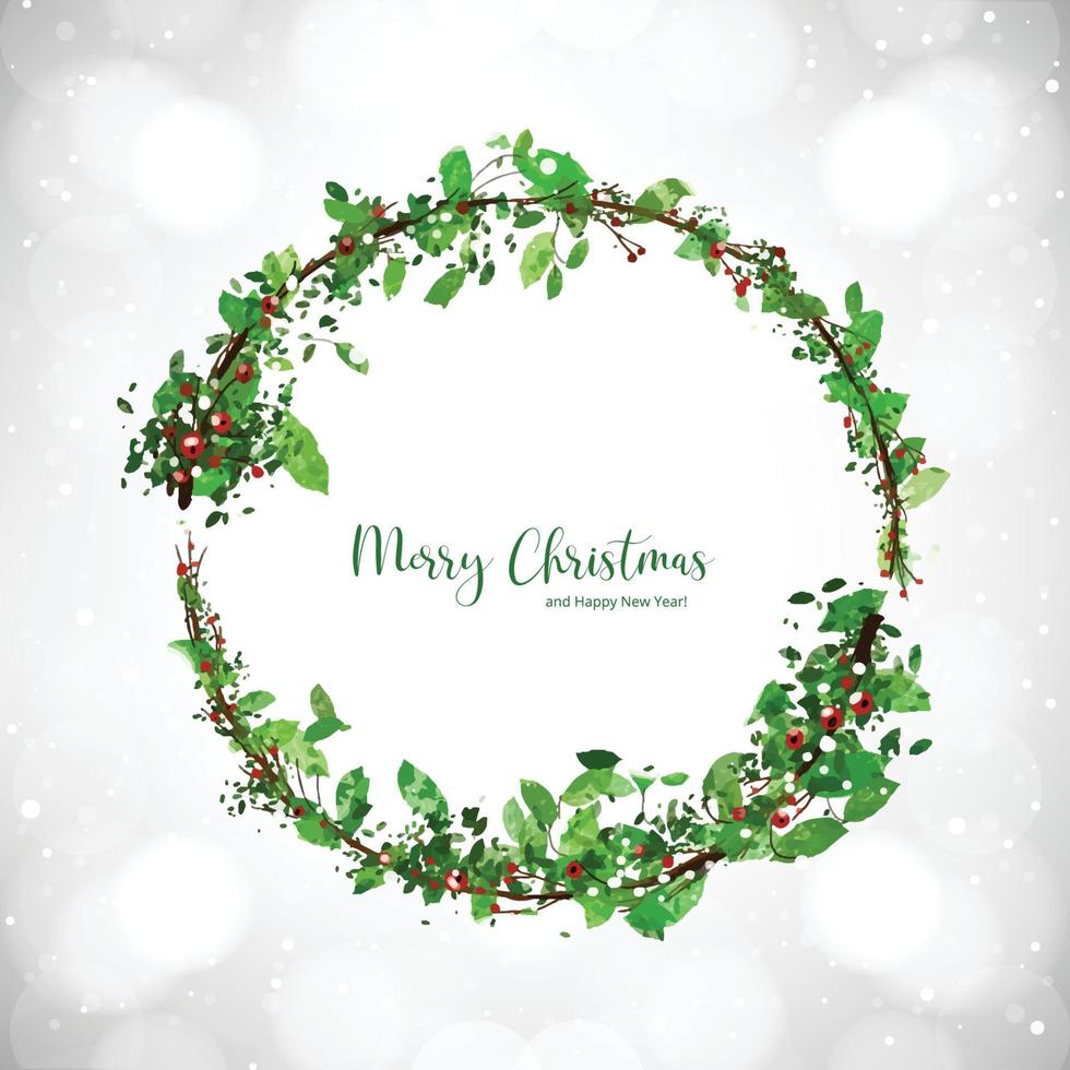 Christmas wreath with spruce decorative branches design vector