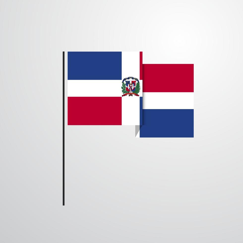 vector de diseño de bandera ondeante de república dominicana