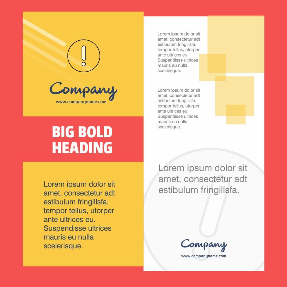 Error Company Brochure Title Page Design Company profile annual report presentations leaflet Vector Background
