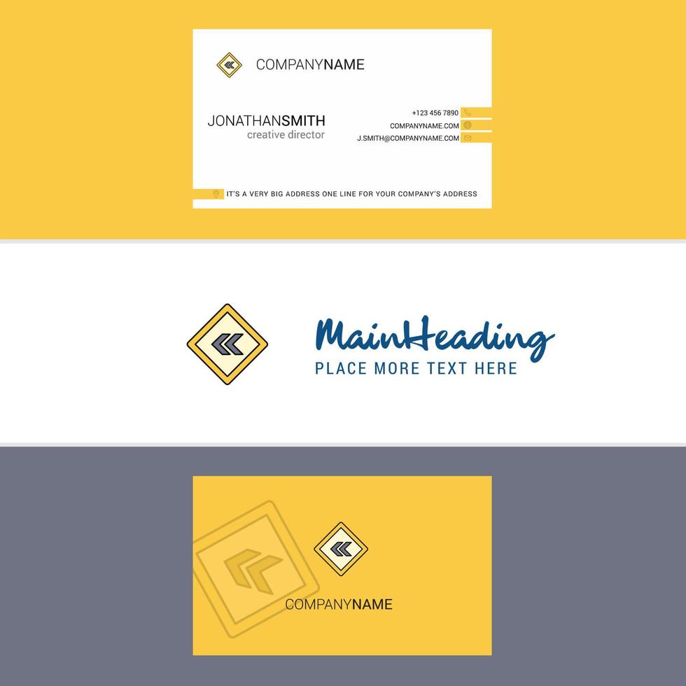 Beautiful Left arrow road sign board Logo and business card vertical Design Vector