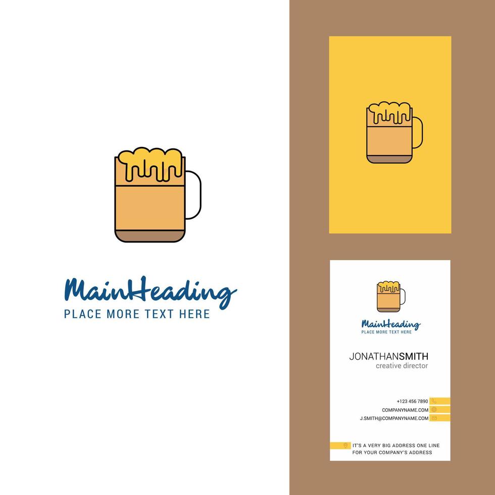 Beer Creative Logo and business card vertical Design Vector