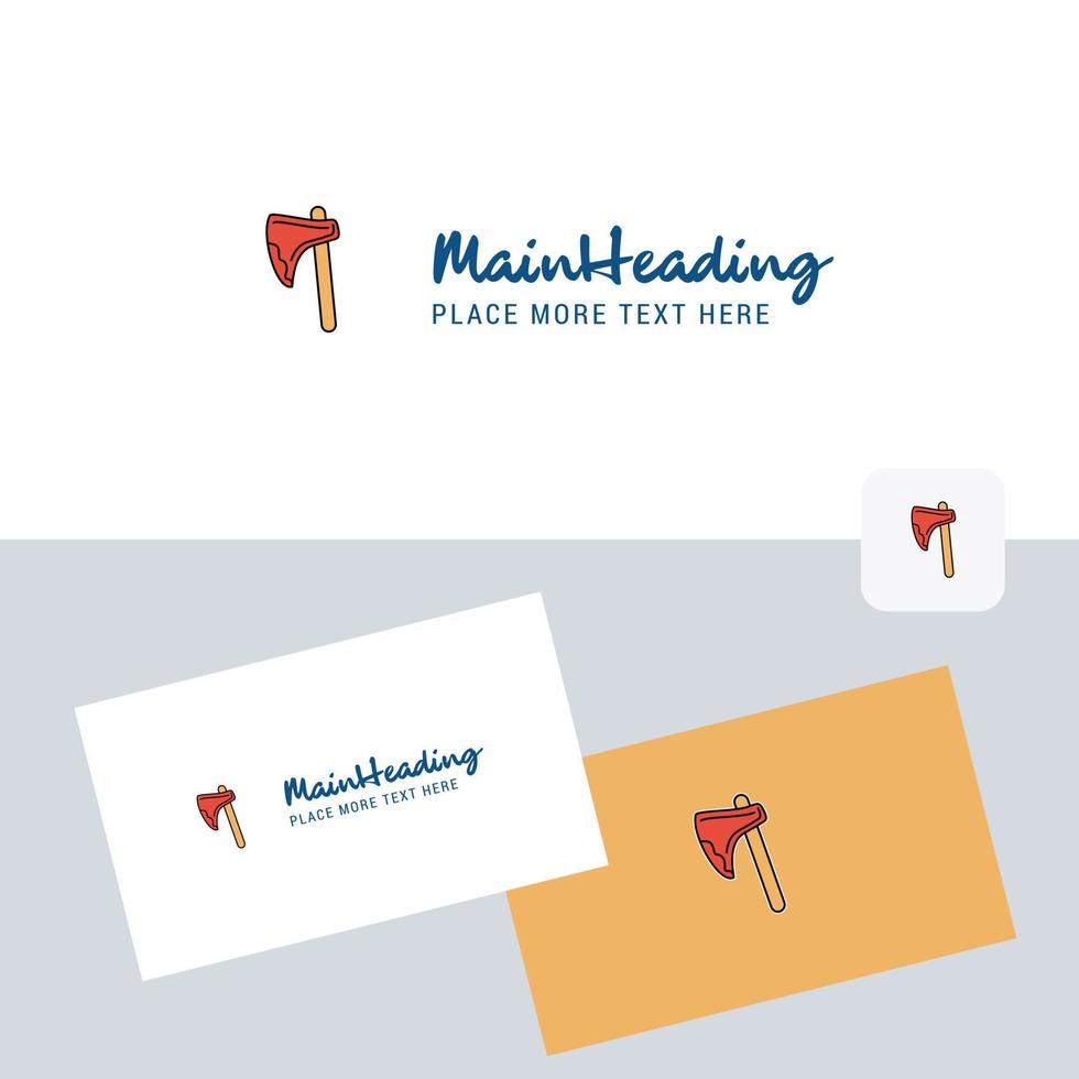 Axe vector logotype with business card template Elegant corporate identity Vector